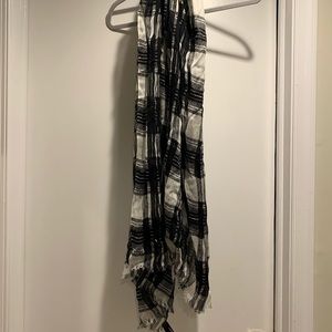 Express black and white plaid scarf